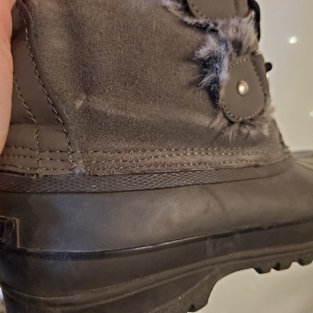 Khombu Artic Faux Fur Lined Leather Arctic Winter Duck Gray Boot Women's 6 - Picture 12 of 15